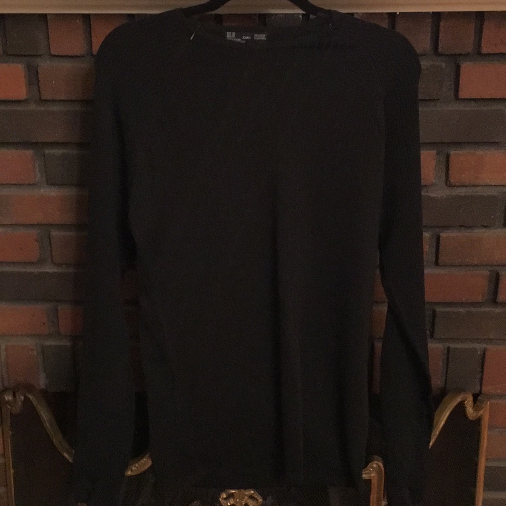 NEW Zara Muscle fit long sleeve crew neck sweater